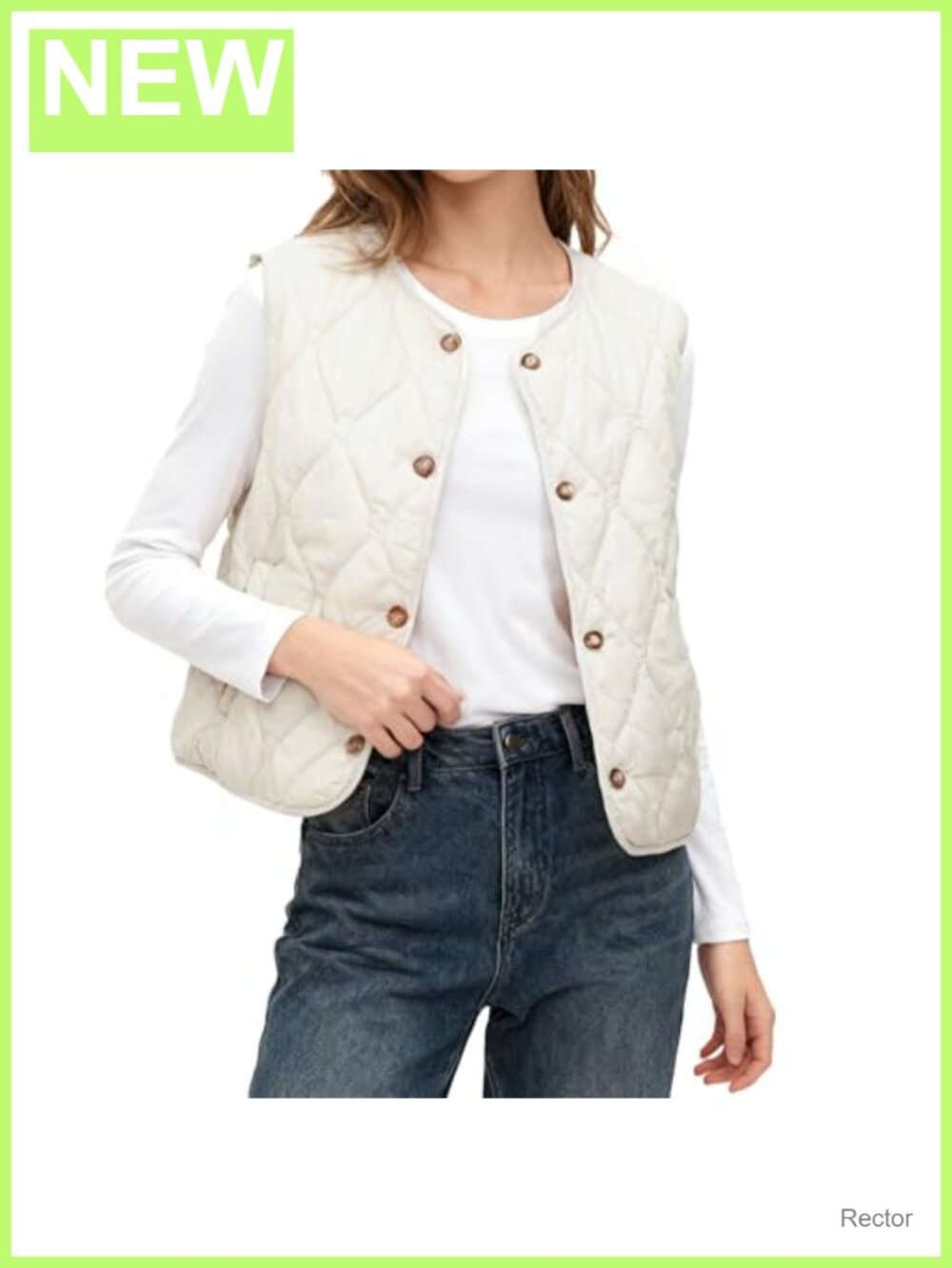 Quilted Puffer Vest Sleeveless Button Down Lightweight Gilet